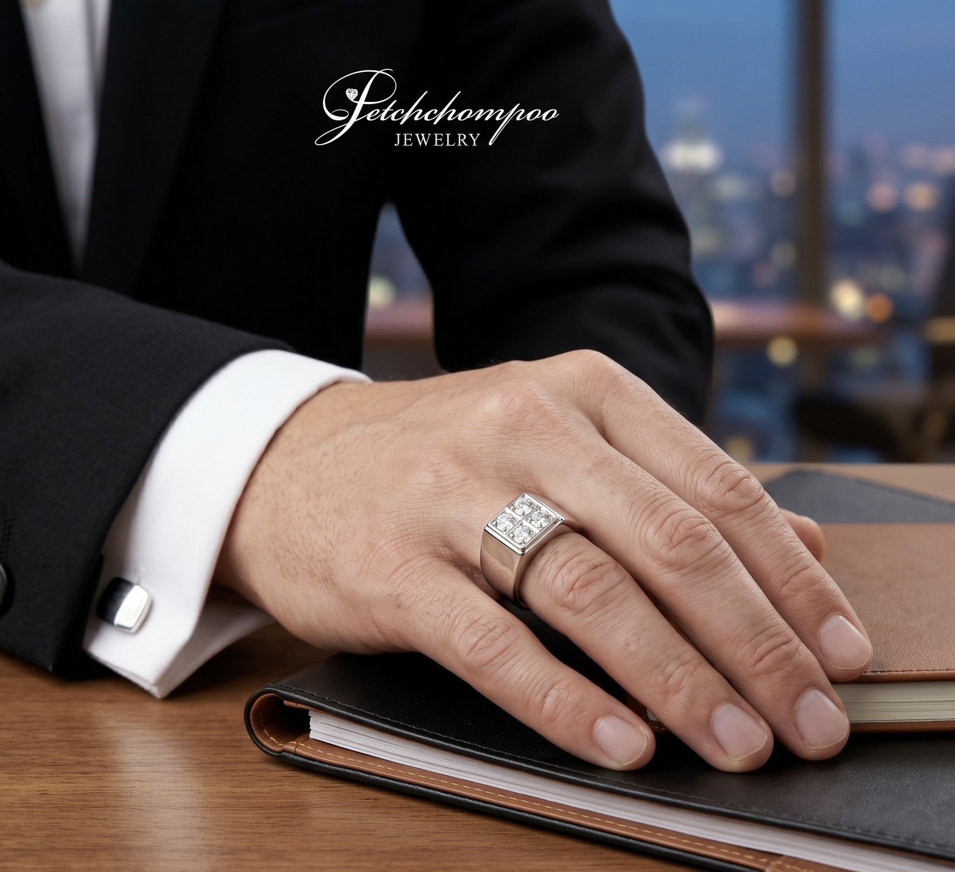 [27606] Gentleman's Grid™ 1.00 ct Men's Diamond Ring  99,000 