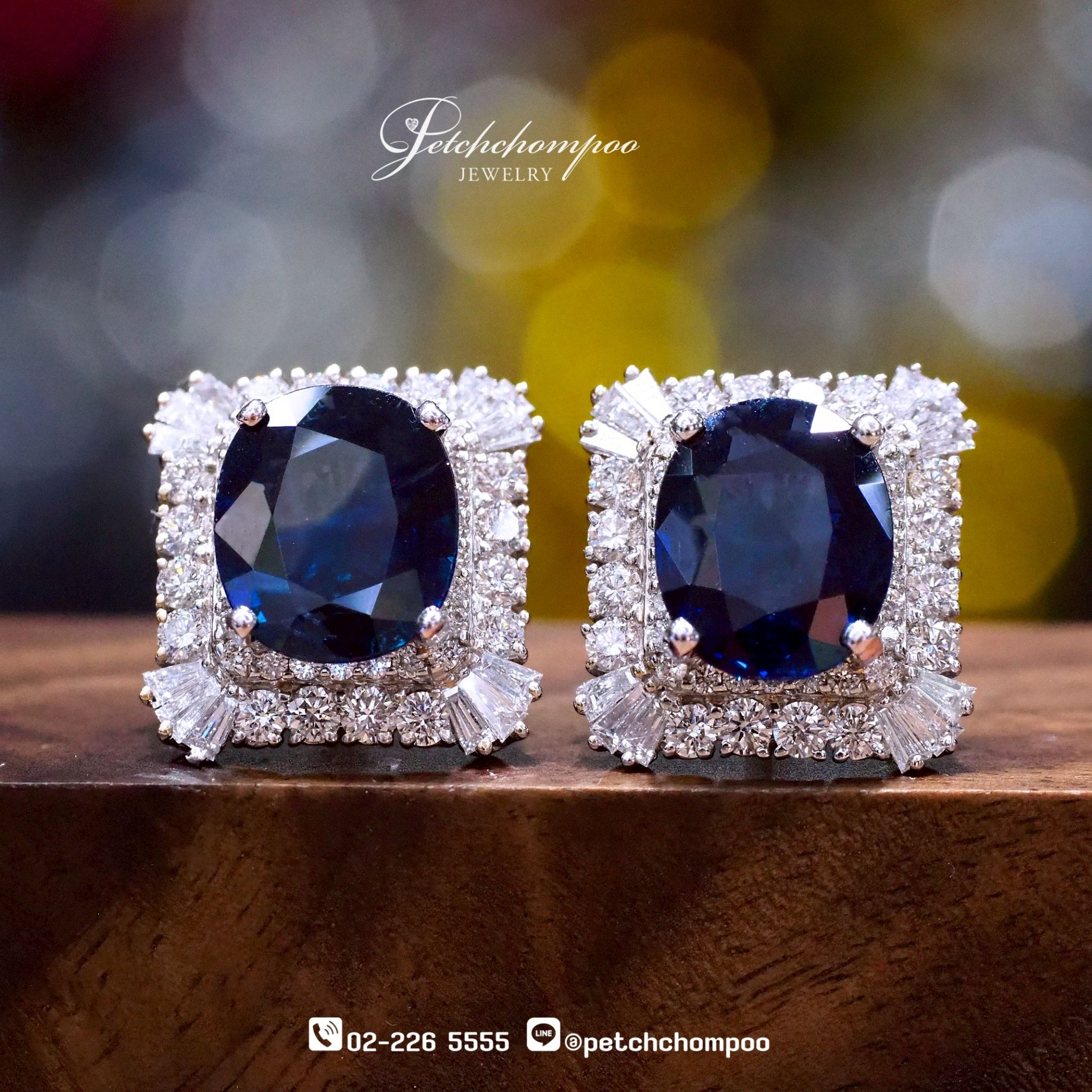 [26698] Blue Sapphire with diamond Earring  159,000 