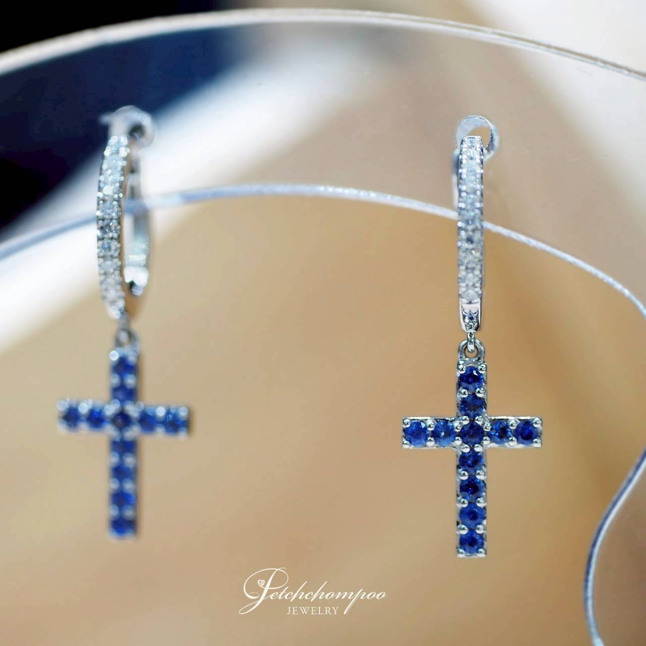 [30648] ต่างหูไพลิน Sapphire Faith Cross ศรัทธาแห่งปัญญา  29,000 