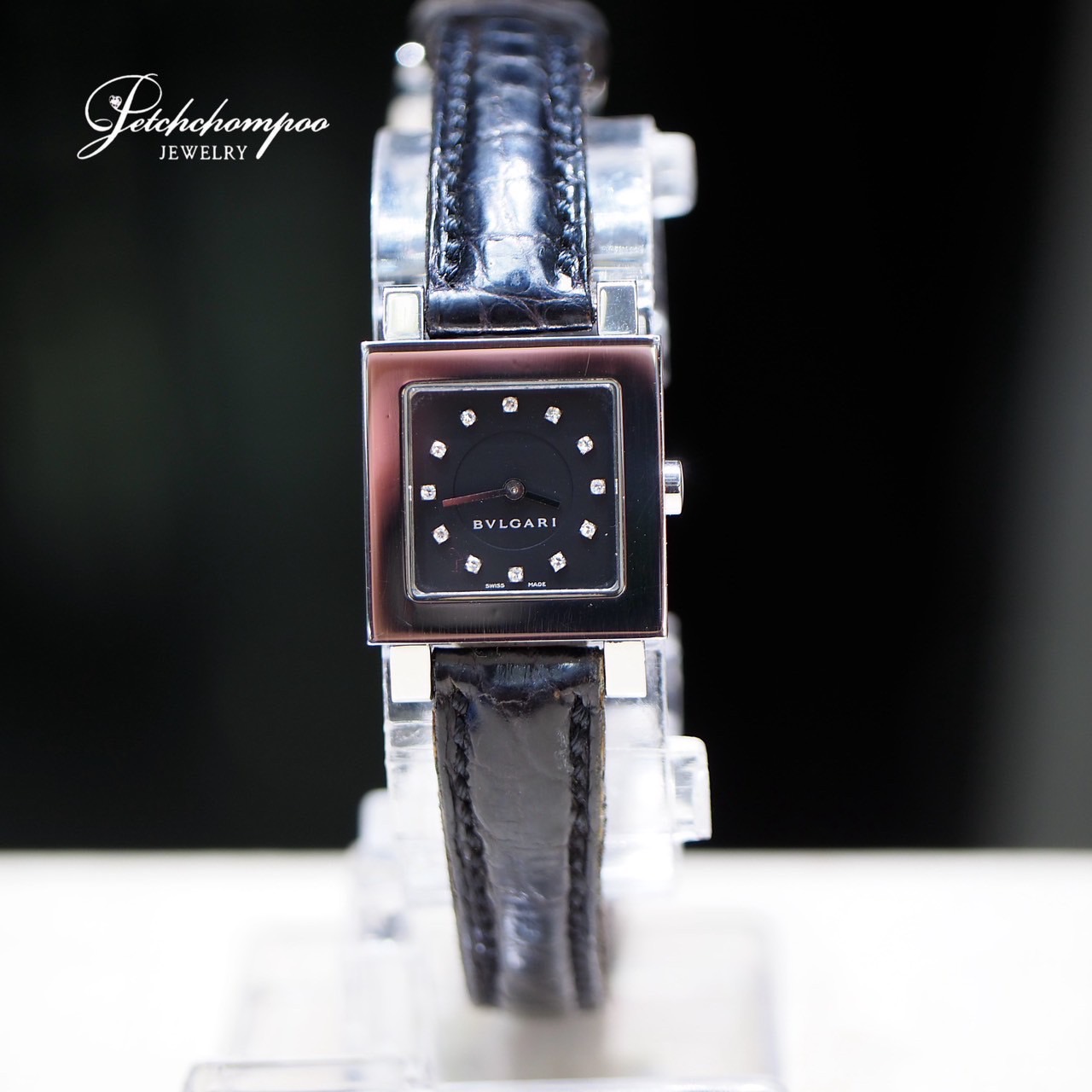 [30712] Bvgari square diamond original bvl ( high jewelry watch )  39,000 
