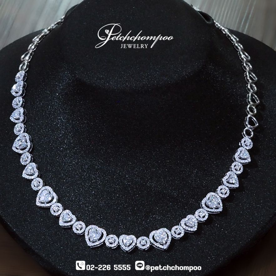 [016146] สร้อยคอเพชร “Sweetheart Symphony” – หัวใจล้อมเพชร รวม 8.14 กะรัต  590,000 