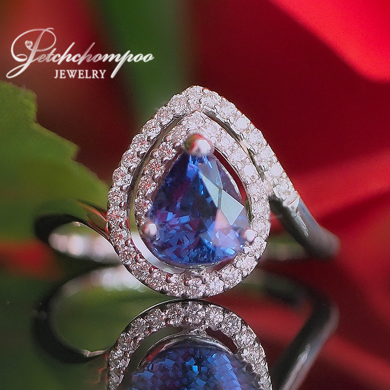 [023171] Blue Sapphire With Diamond Ring Discount 39,000