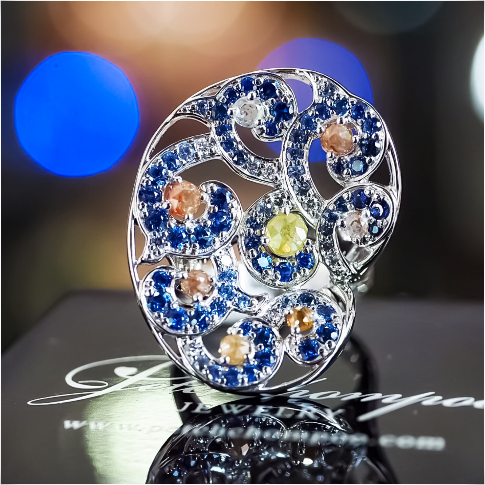 [023800] Blue sapphire with diamond ring Discount 59,000