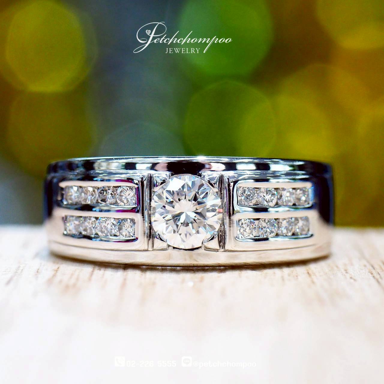 [022162] แหวนเพชรผู้ชาย Majestic Balance™ 0.68 กะรัต | E VVS1 IGI ลดราคาเหลือ 79,000