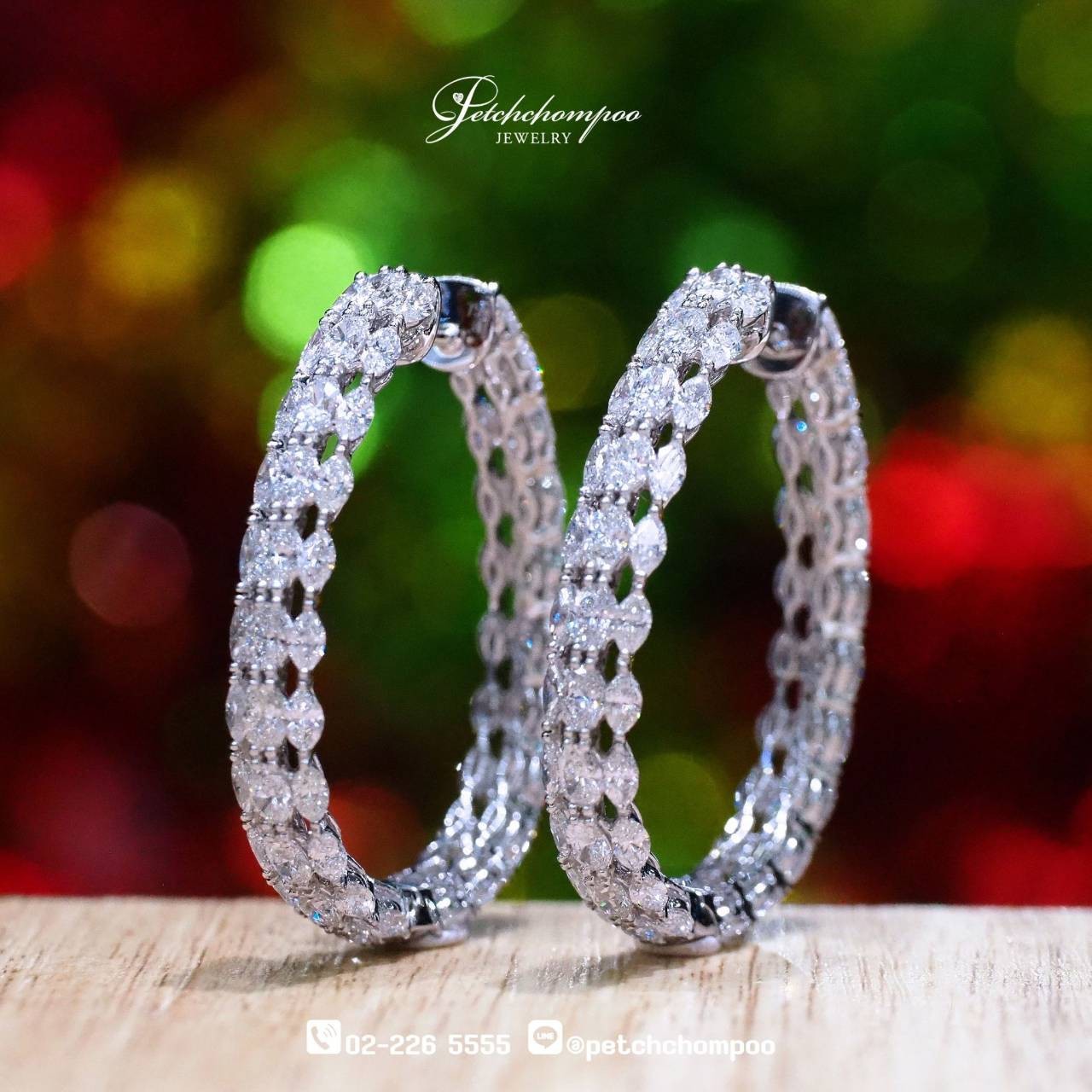 [29837] 7.87 Carat Marquise Diamond Hoop Earrings – Elegant From Every Angle  299,000 