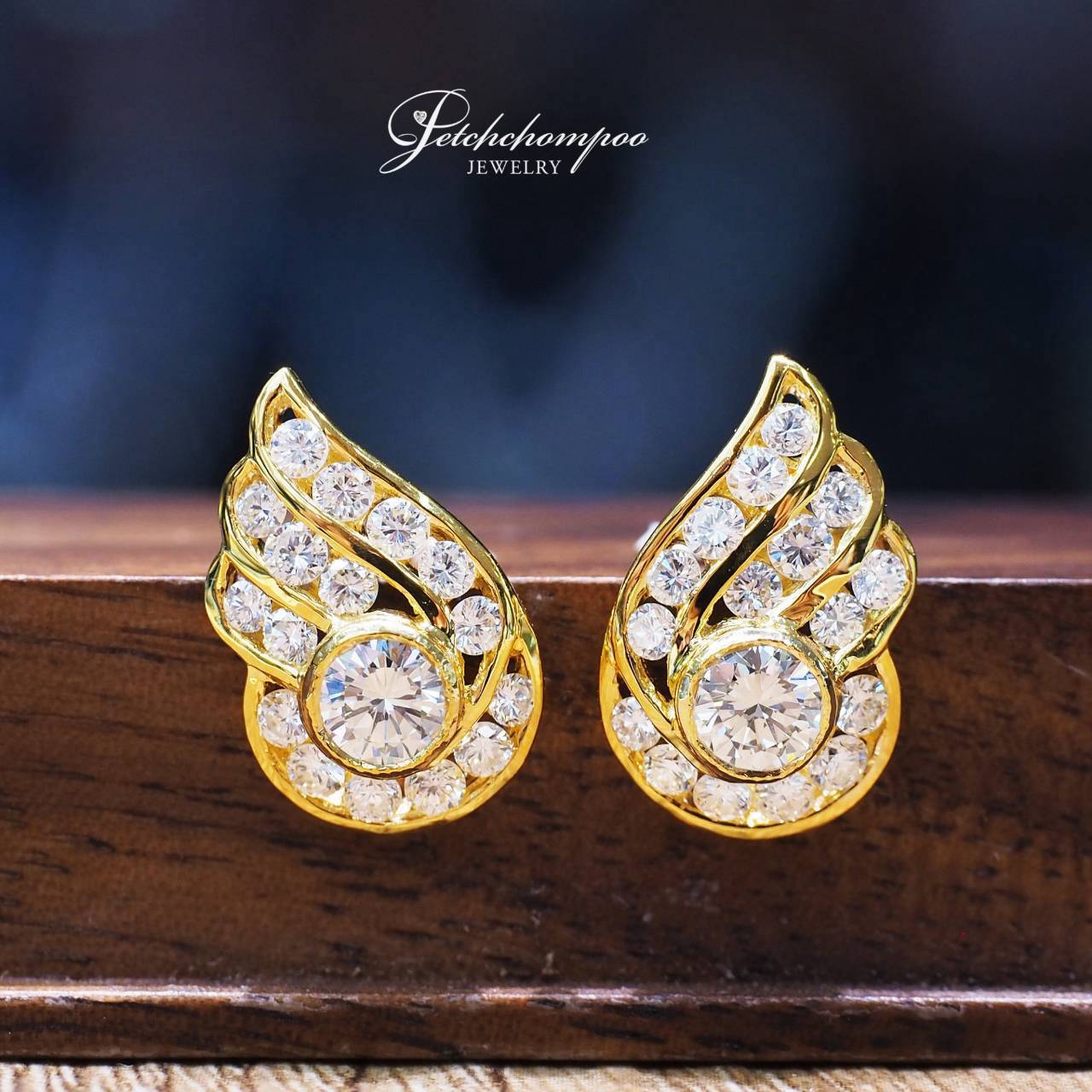 [30239] Golden Wings Diamond  Diamond Wing Earrings  59,000 
