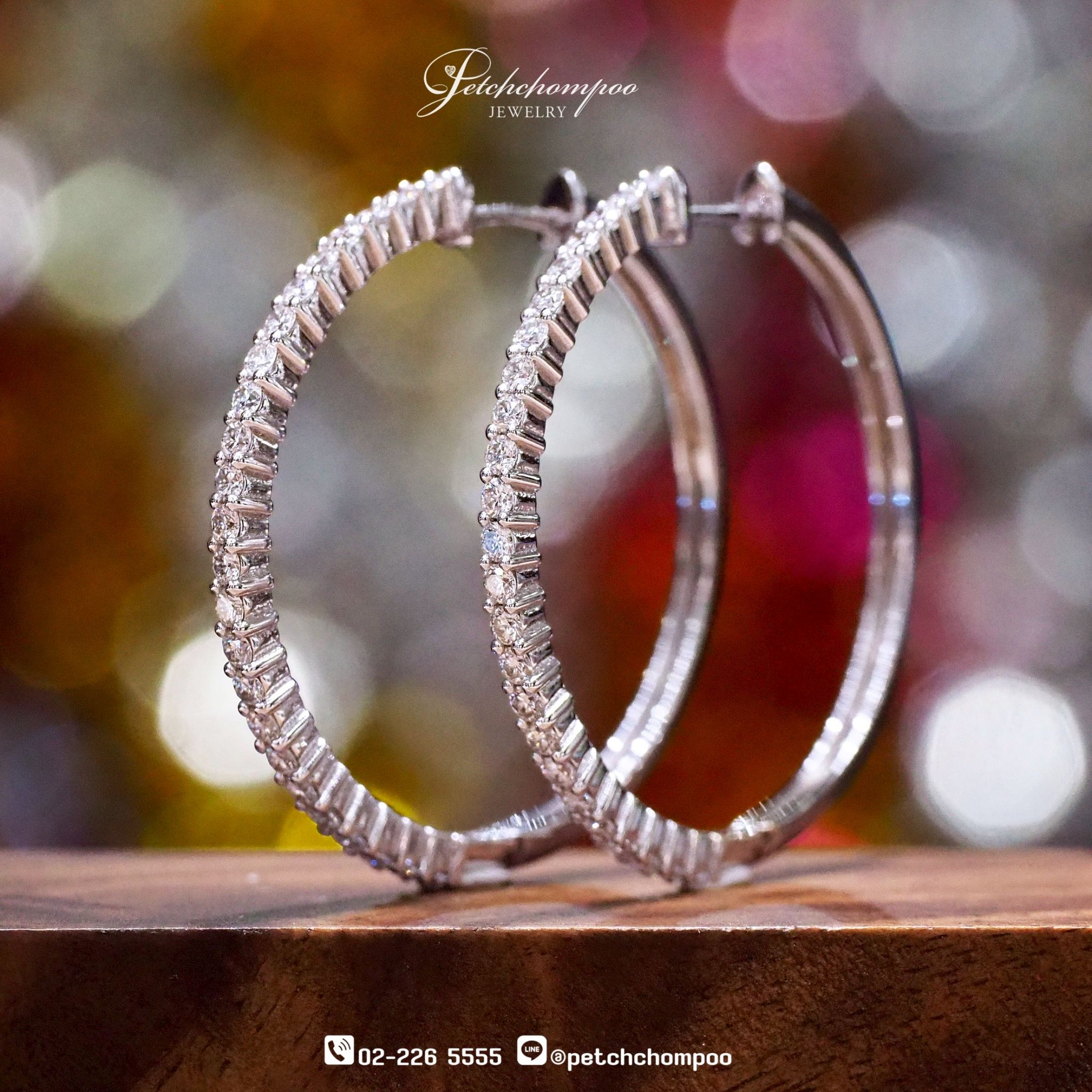 [29148] 1.08 carat diamond hoop earring  69,000 