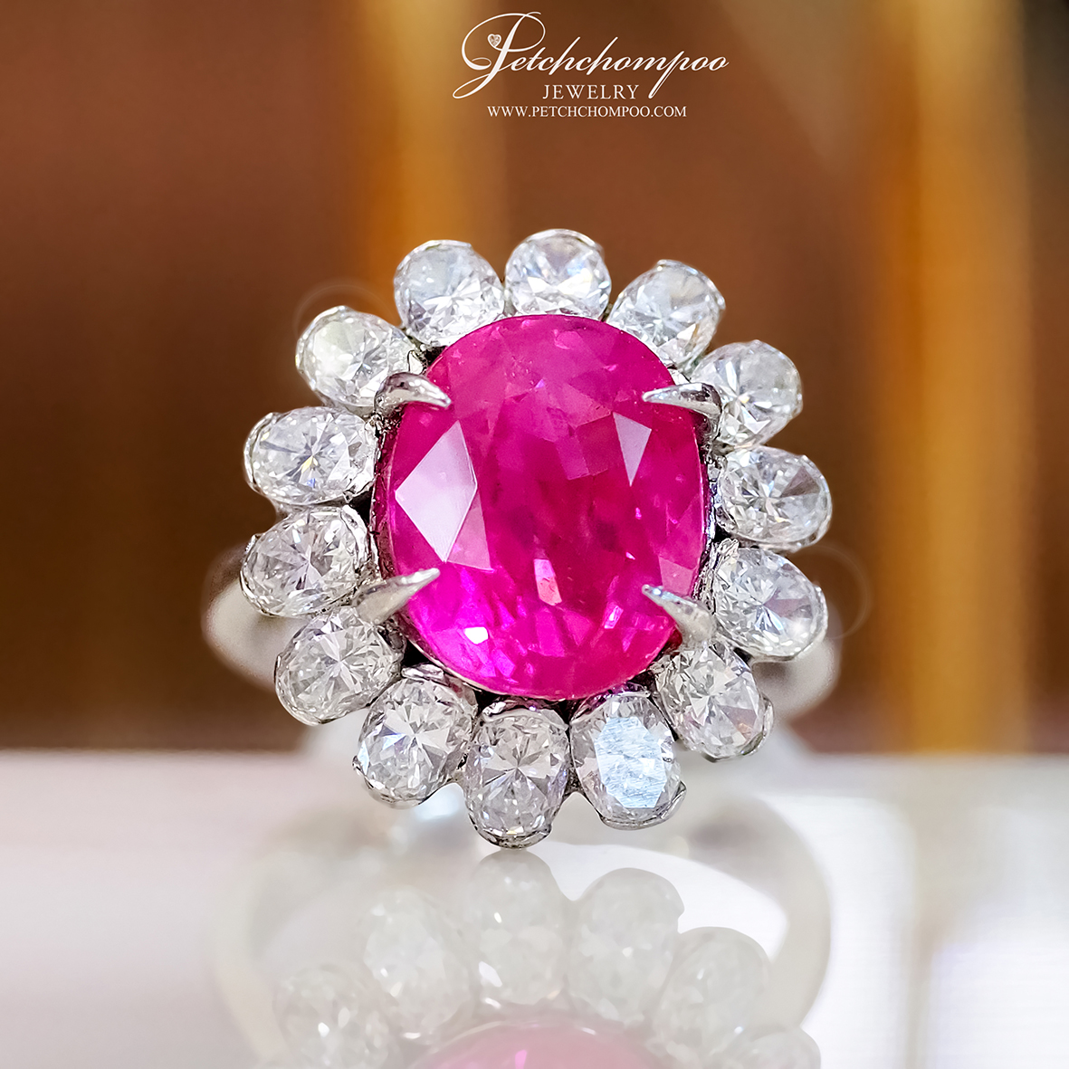 [015682] Pink Sapphire 4.76ct & Diamond Ring Discount 699,000