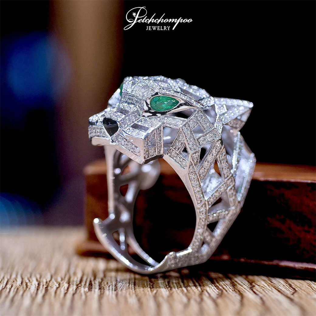 [024371] Emerald Panther Diamond Ring  99,000 