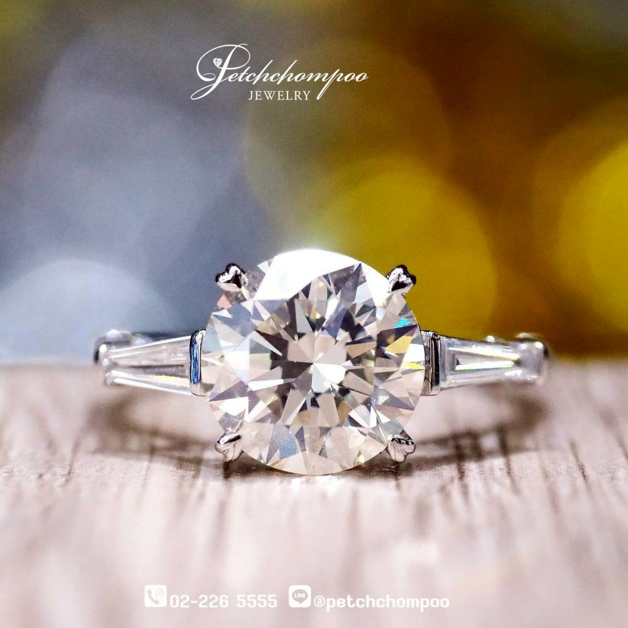 [29877] “Round Étoile™” Ring – 3.01 Carat Round Brilliant Diamond with Triple Excellent Cut Discount 659,000