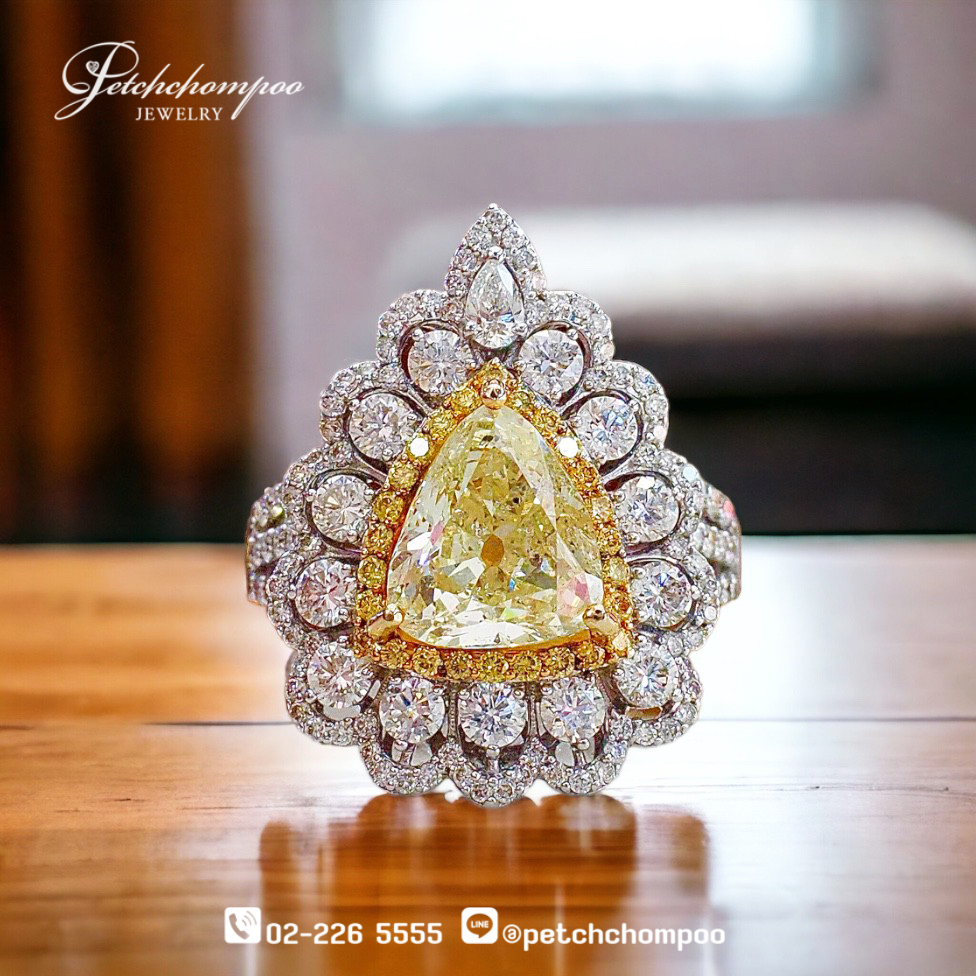 [022773] แหวนเพชร Fancy Yellow 3.06 กะรัต ลดราคาเหลือ 399,000