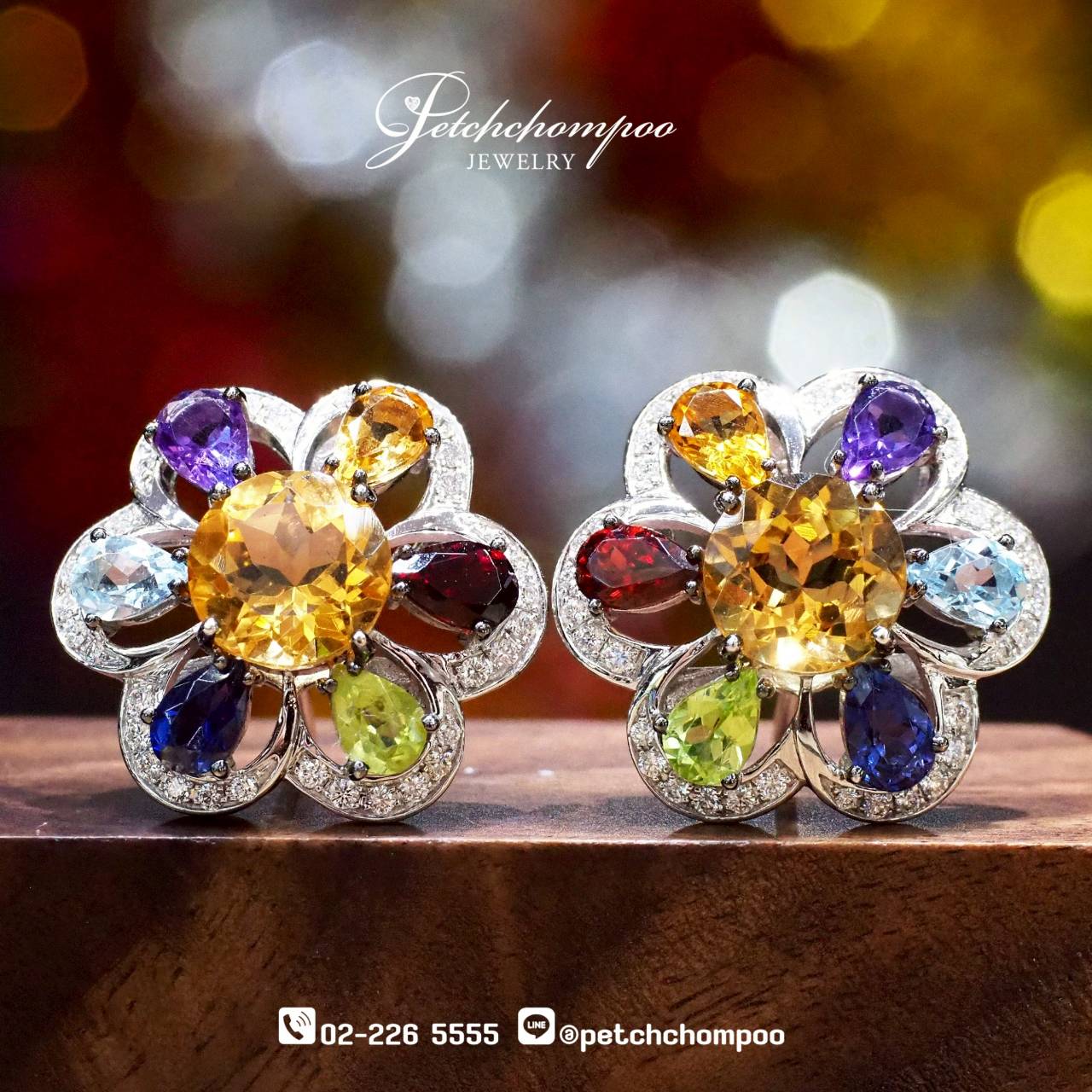 [29107] Mozambique stones with diamond earring  49,000 