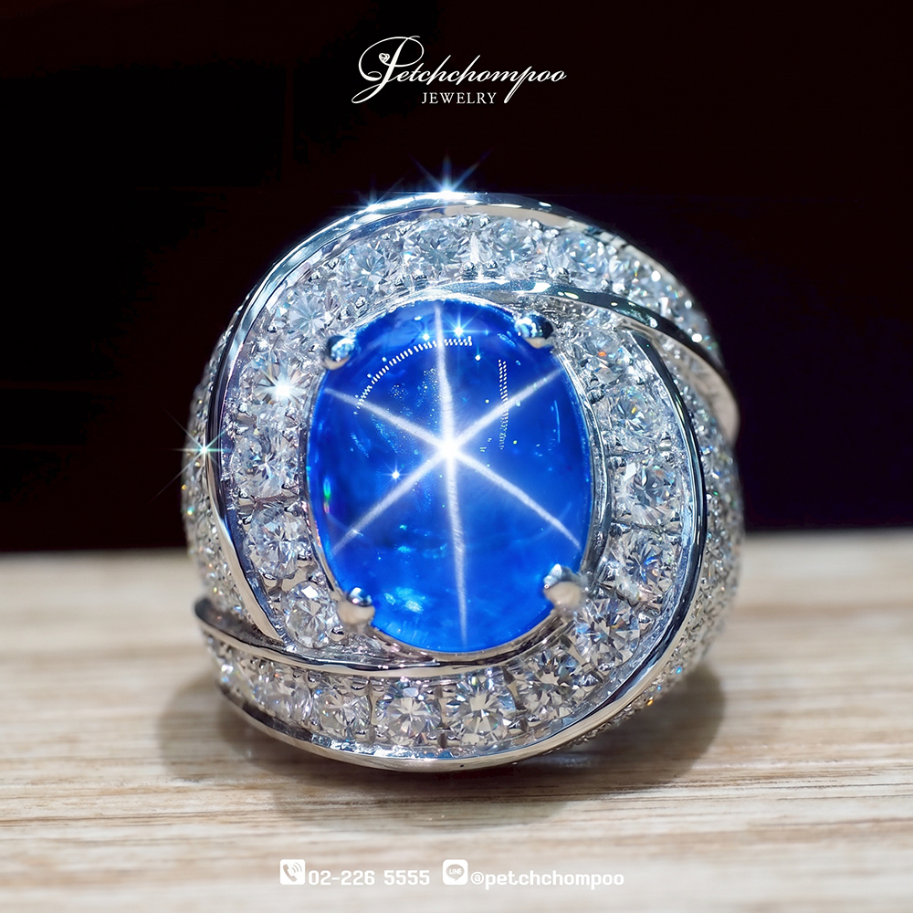 [30315] Celestial Majesty™ 13.00 Carat Natural Star Sapphire & Diamond Ring | Emil / AIGS  690,000 