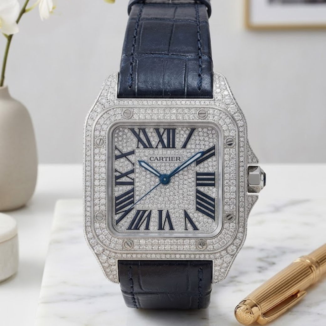 [30686] Cartier Santos 100 Medium  Ref. 2878  224,000 