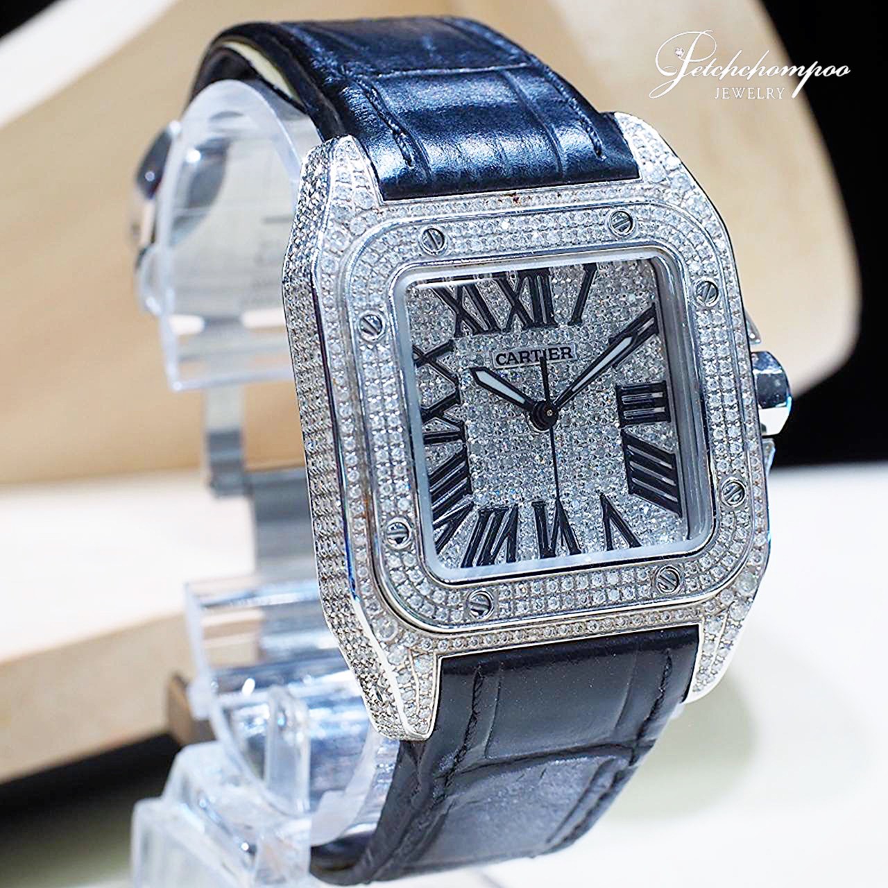[30686] Cartier Santos 100 Medium  Ref. 2878  224,000 
