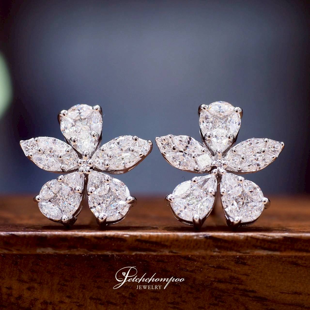 [30892] Imperial Fleur de Lumière diamond earrings, totaling 1.13 carats.  69,000 
