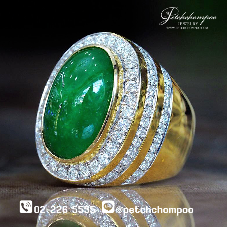 [022115] แหวนหยกชายล้อมเพชร  159,000 