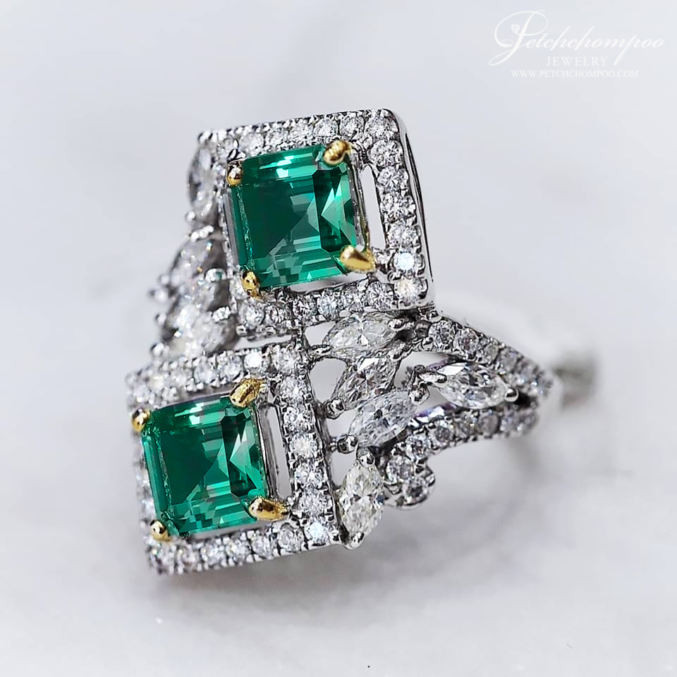 [024089] emerald with diamond ring Discount 99,000