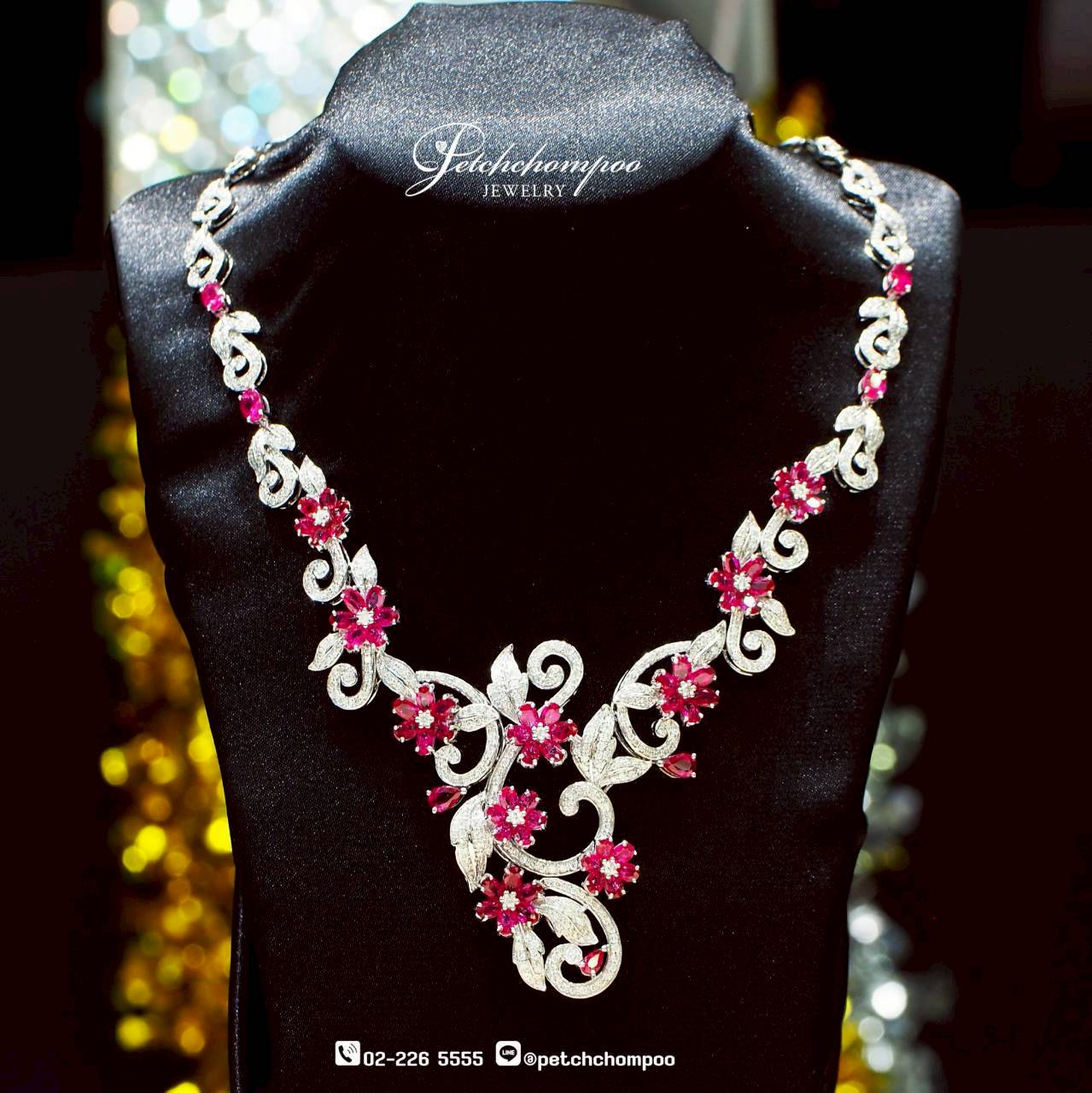 [30321] Floral Majesty™ 19.53 Carat Ruby &  Diamond Necklace  390,000 