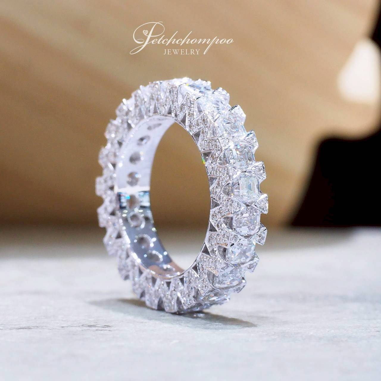 [30775] Infinite Crown Eternity diamond ring, 4.40 carats, full circle diamonds.  219,000 