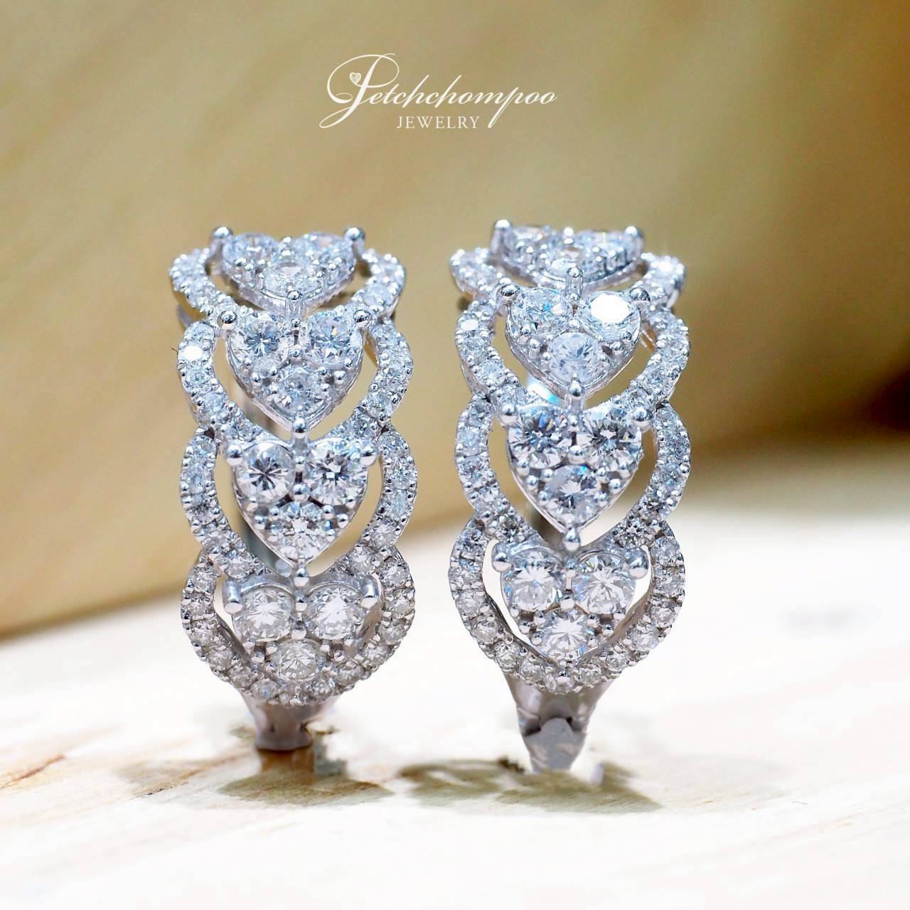 [30639] ต่างหูเพชรหัวใจ Eternal Heart Cascade – ประกายเรียงซ้อน  39,000 