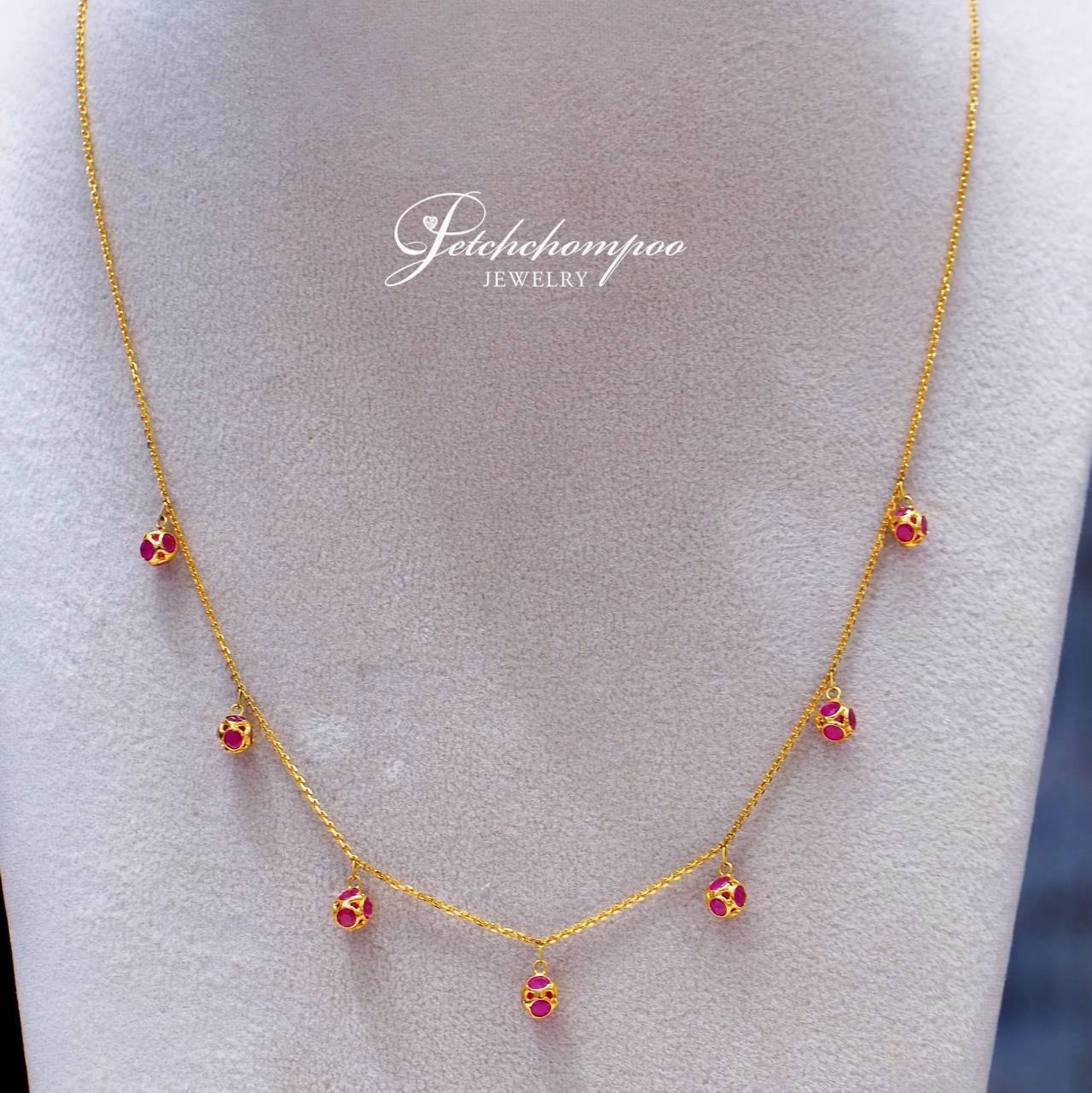 [30911] สร้อยคอทับทิมพม่า Burmese Ruby Charm Cascade หรูหราในทุกการเคลื่อนไหว  29,000 