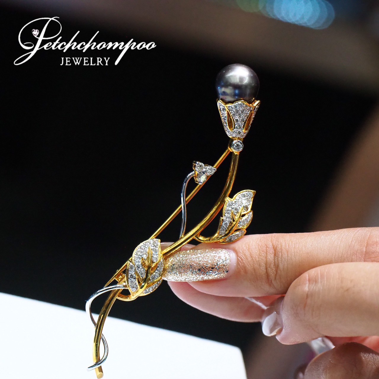 [022927] Southsea Pearl With Diamond Brooch  69,000 