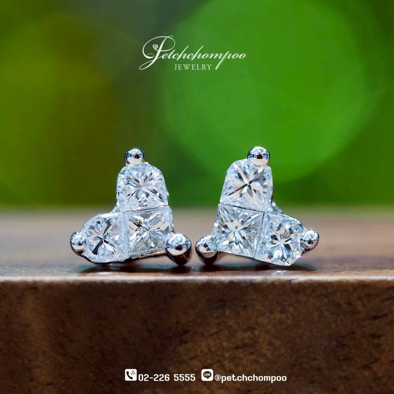 [30369] ต่างหูเพชรรูปหัวใจ Heart Mélange™ ดีไซน์หรูเหนือกาลเวลา  39,000 