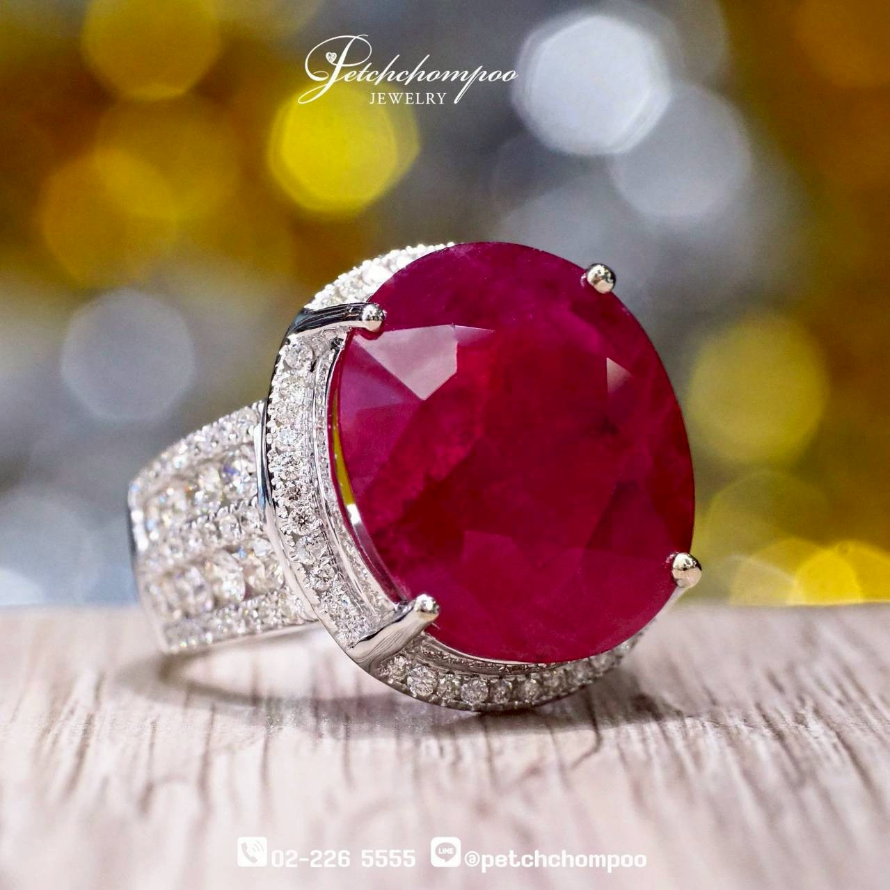 [29891] “Majestic Ruby™” Ring – 15.33 ct Burmese Ruby with IGA Certificate Surrounded by Brilliant Diamonds  299,000 