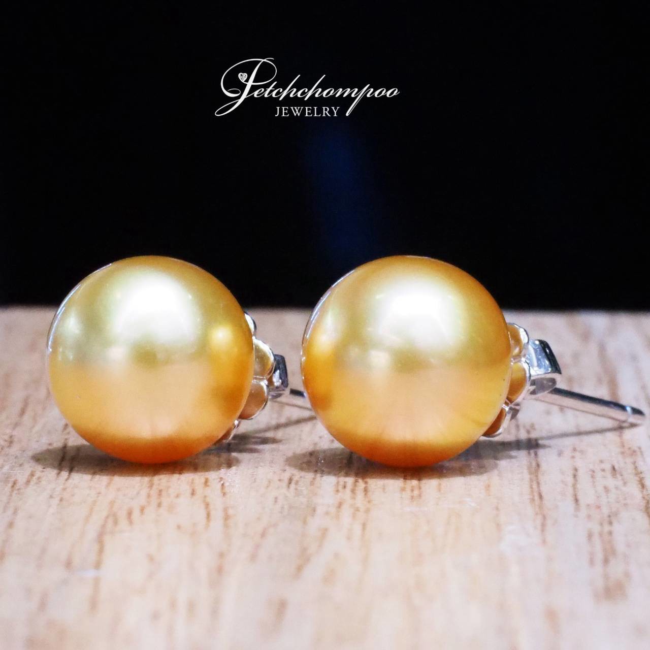 [31098] Imperial Golden South Sea Pearl Earrings - 10mm Natural Pearl  39,000 