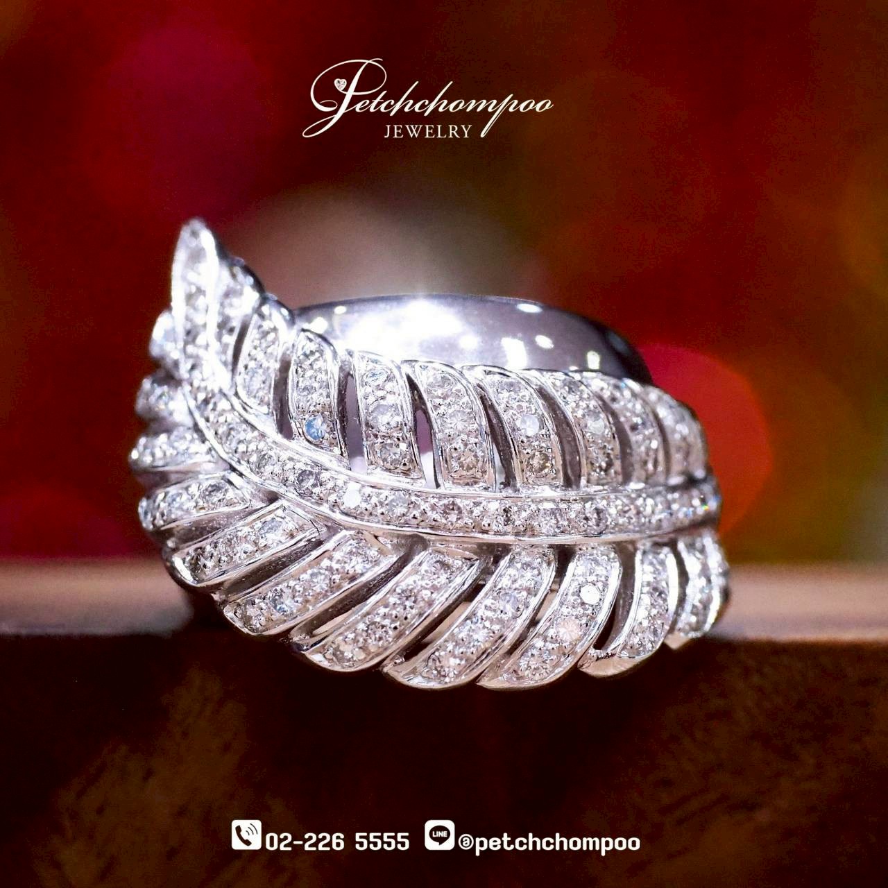 [30032] Feather Grace™0.80 carat Diamond Leaf Ring – Sculpted Luxury  89,000 
