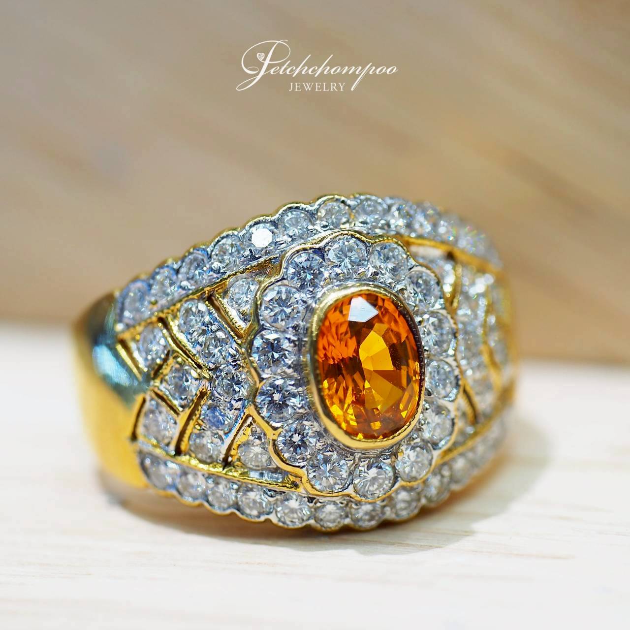 [30625] Imperial FireBloom – Royal Yellow Sapphire Diamond Ring  89,000 