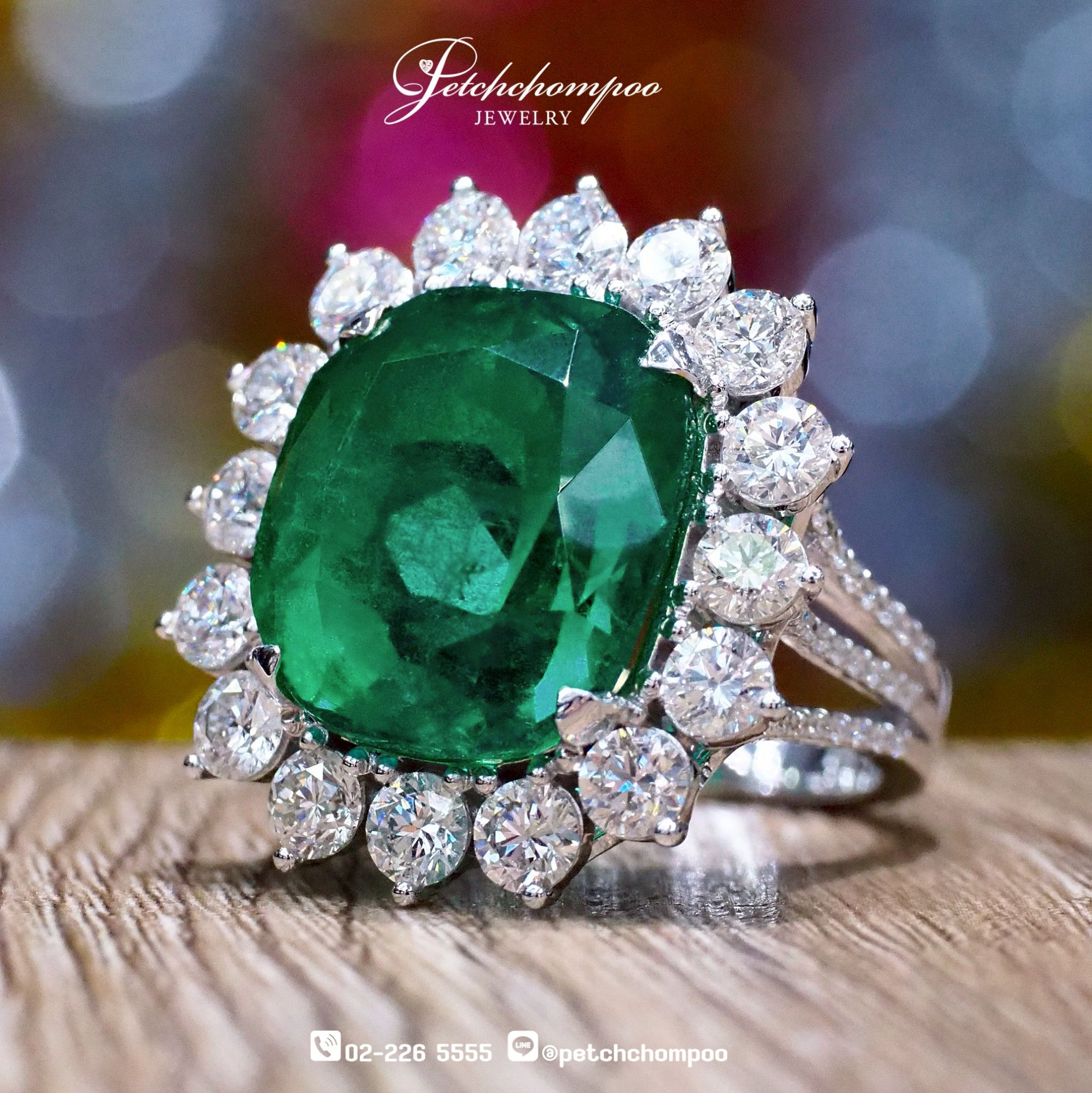 [27520] แหวนมรกตโคลัมเบีย 22.50 กะรัต เซอร์ GRS  3,990,000 