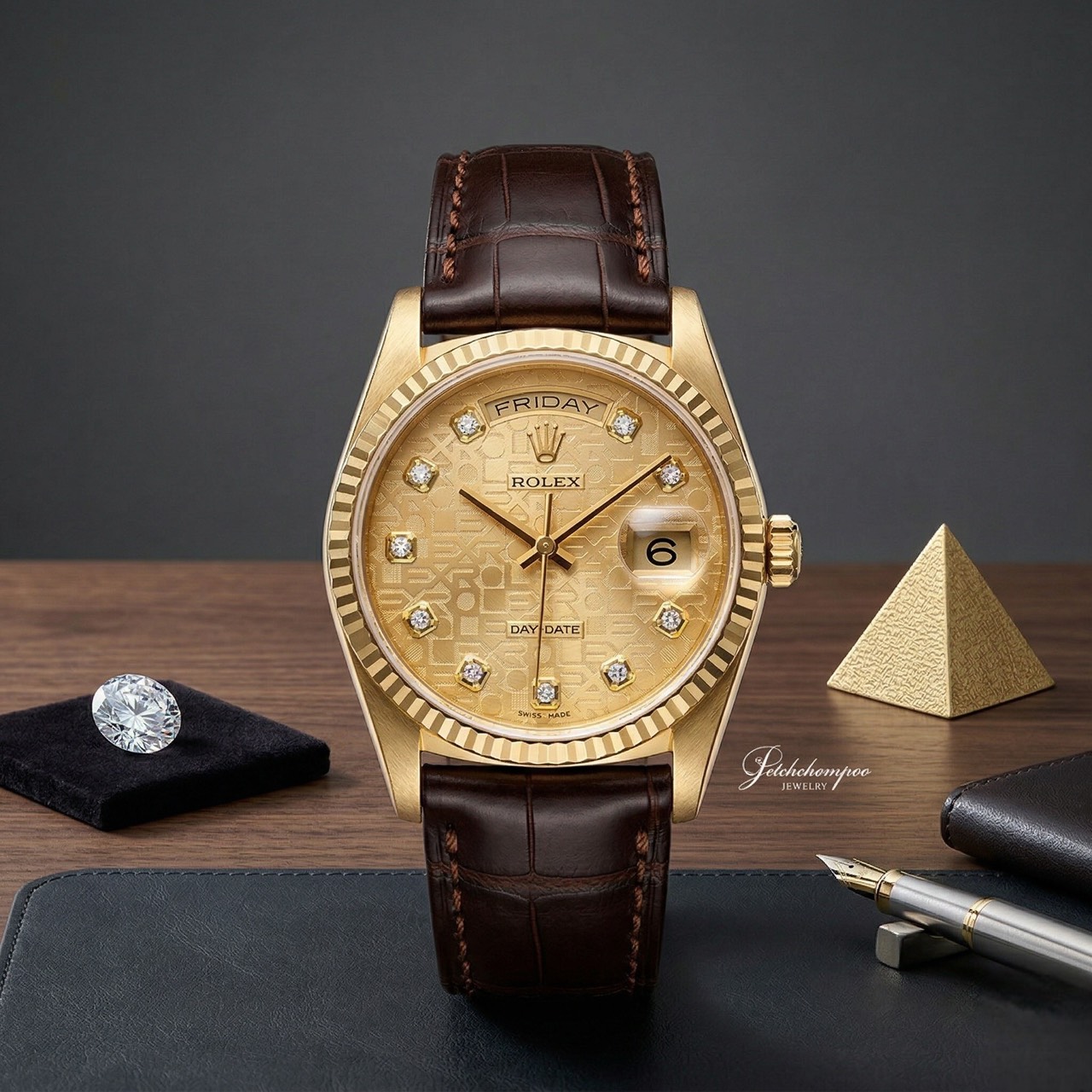 [30765] Rolex Day-Date 18238 Yellow Gold  399,000 