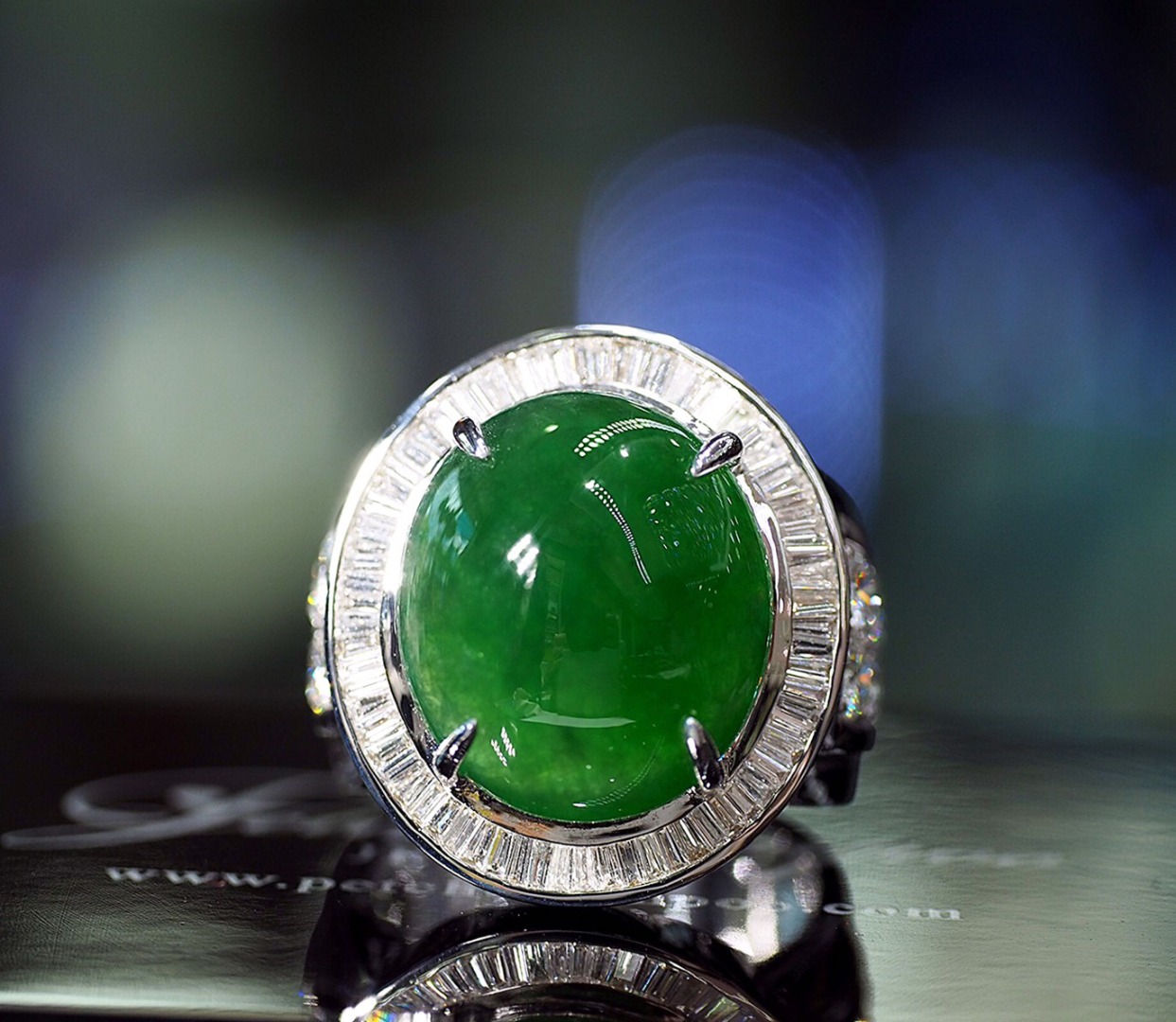 [020383] Jade 12.21 cts diamond  ring  AIGS Discount 499,000