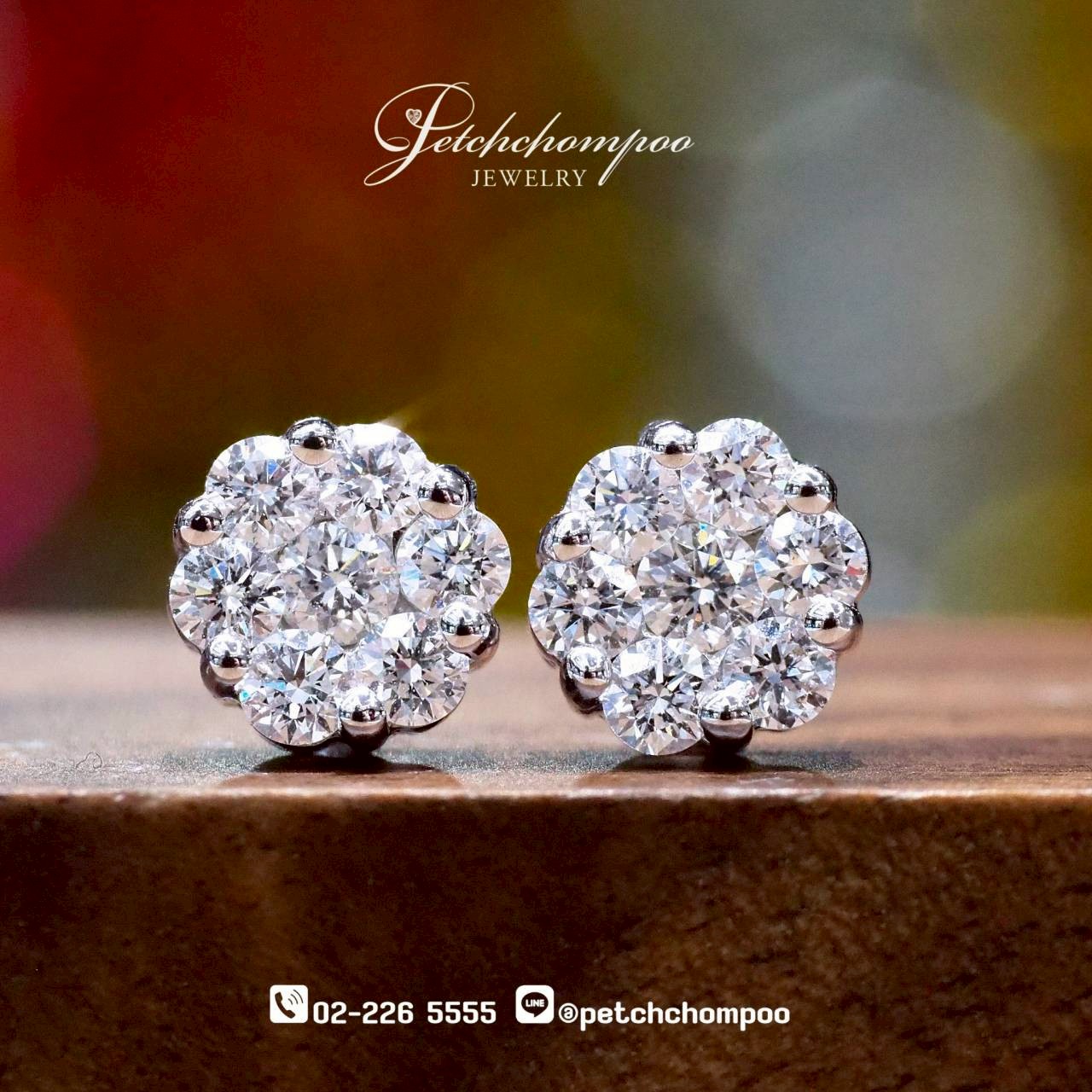 [30004] Cluster Bloom™ Diamond Earrings 0.72 ct Discount 38,000