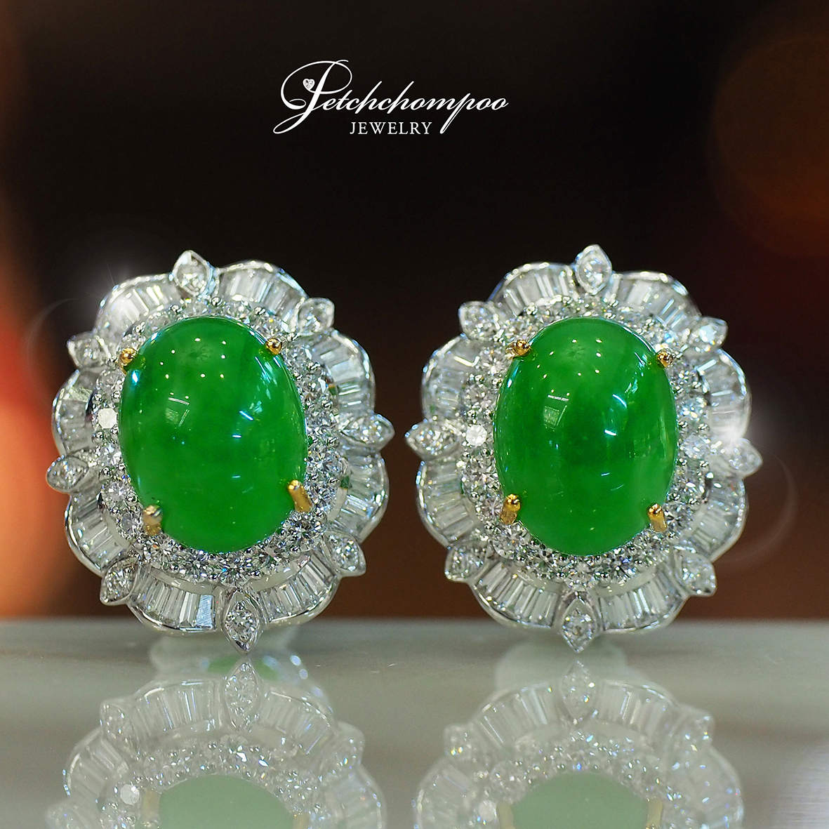 [27383] Myanmar jade earrings  149,000 