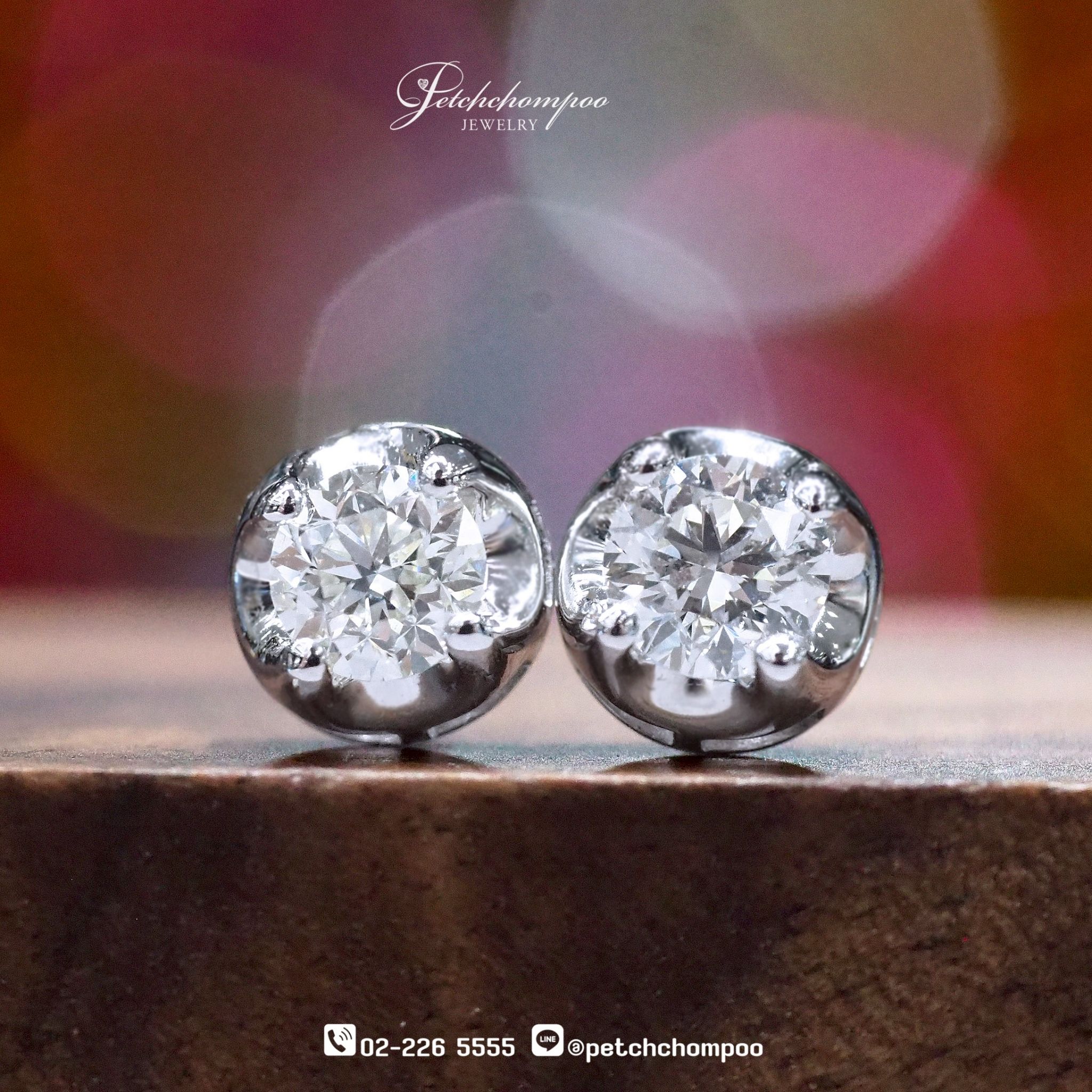 [29368] ต่างหูเพชรเม็ดละ 1 กะรัต ลดราคาเหลือ 179,000