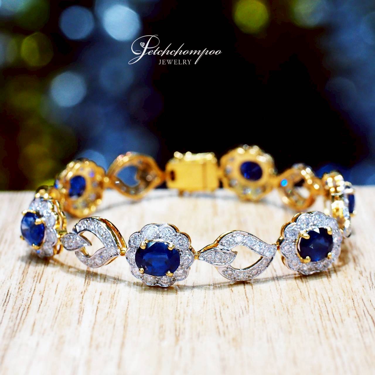 [30558] สร้อยข้อมือไพลิน Royal Azure Blossom™ 8.13 กะรัต ดีไซน์ล้ำค่า  139,000 