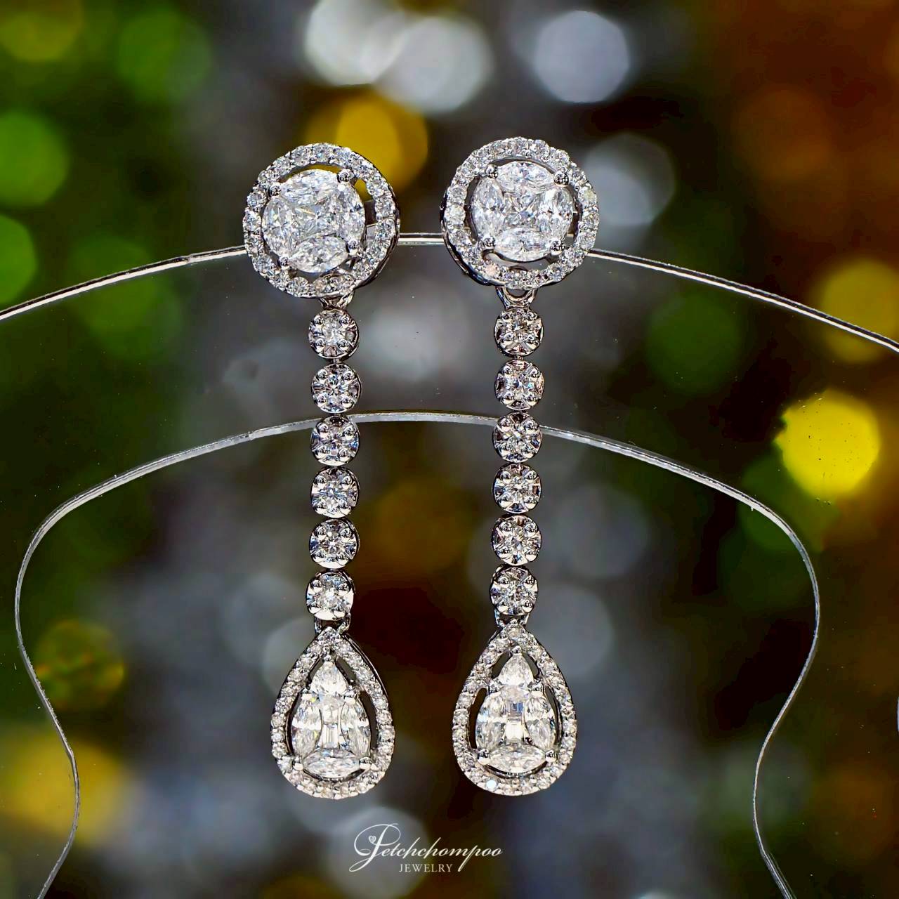 [30474] Celestial Bloom Drops™ 2-in-1 Diamond Floral & Teardrop Earrings  129,000 