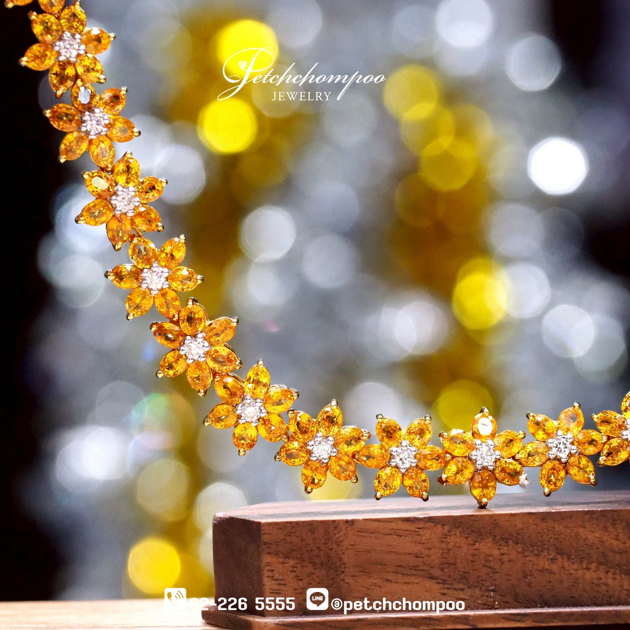 [024046] Yellow Sapphire and diamond bracelet  129,000 