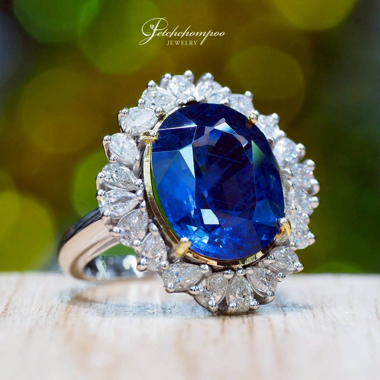 [30566] Celestial Aurora™ — 9.30 ct Natural Color-Change Blue Spinel with Diamond Halo Ring  | GFCO  480,000 