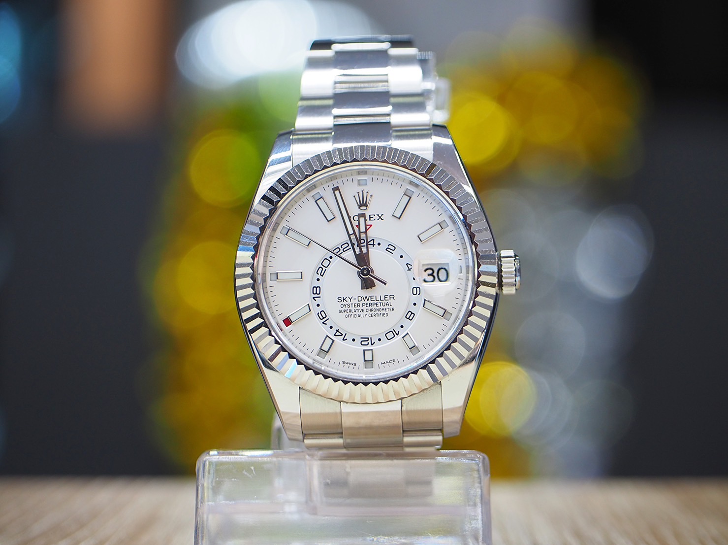 [30305] Rolex sky dweller ref. 326934 ขนาด42mm  หน้าปัดขาว functions อัจฉริยะ  550,000 