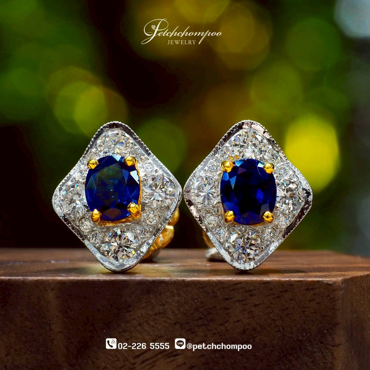 [30339] Ceylon Radiance™ Natural Sapphire & Diamond Earrings | Emil  79,000 