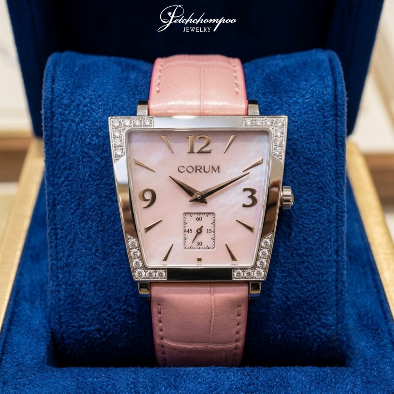 [25755] CORUM TRAPEZE PINK MOTHER OF PEARL 36MM ลดราคาเหลือ 59,000