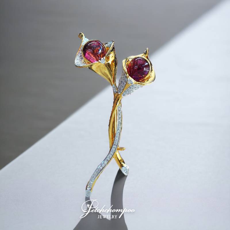 [29076] Rubellite and diamond brooch  149,000 