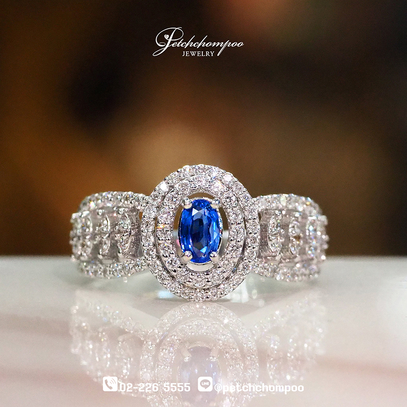 [29597] Ceylon sapphire ring with diamonds  39,900 