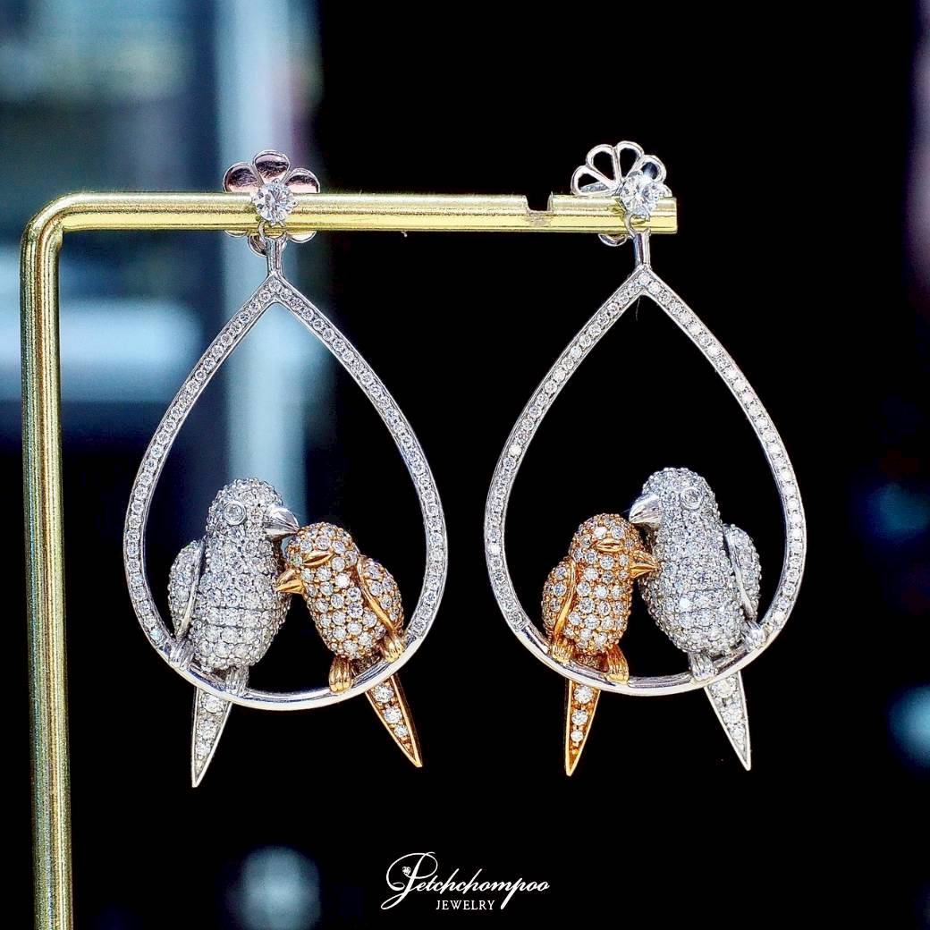 [30843] ต่างหูเพชรนกคู่ Lovebirds Symphony  รวม 5.15 กะรัต  219,000 