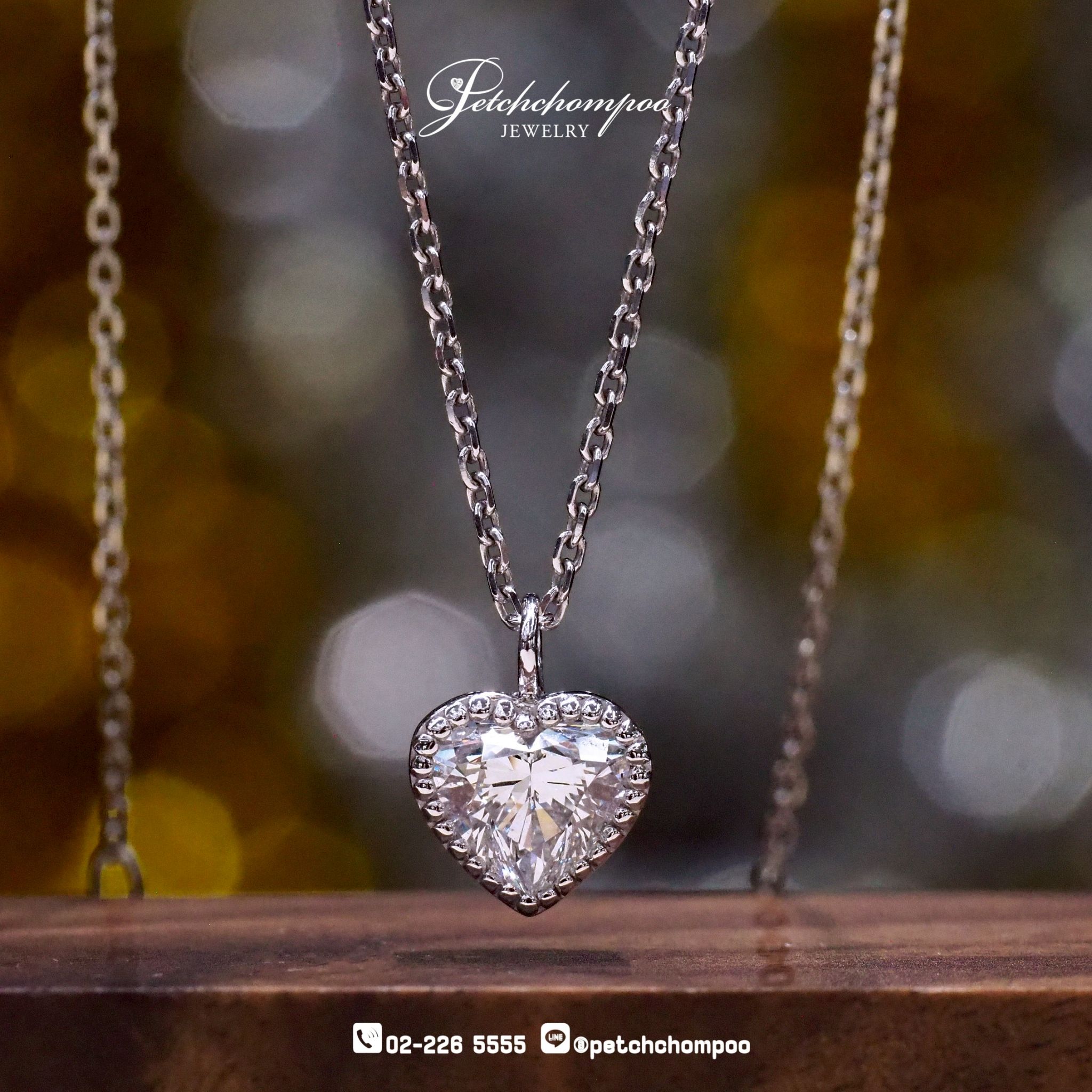 [27514] สร้อยพร้อมจี้เพชรหัวใจ ใบเซอร์ GIA 1.02 กะรัต G VVS1 ลดราคาเหลือ 259,000