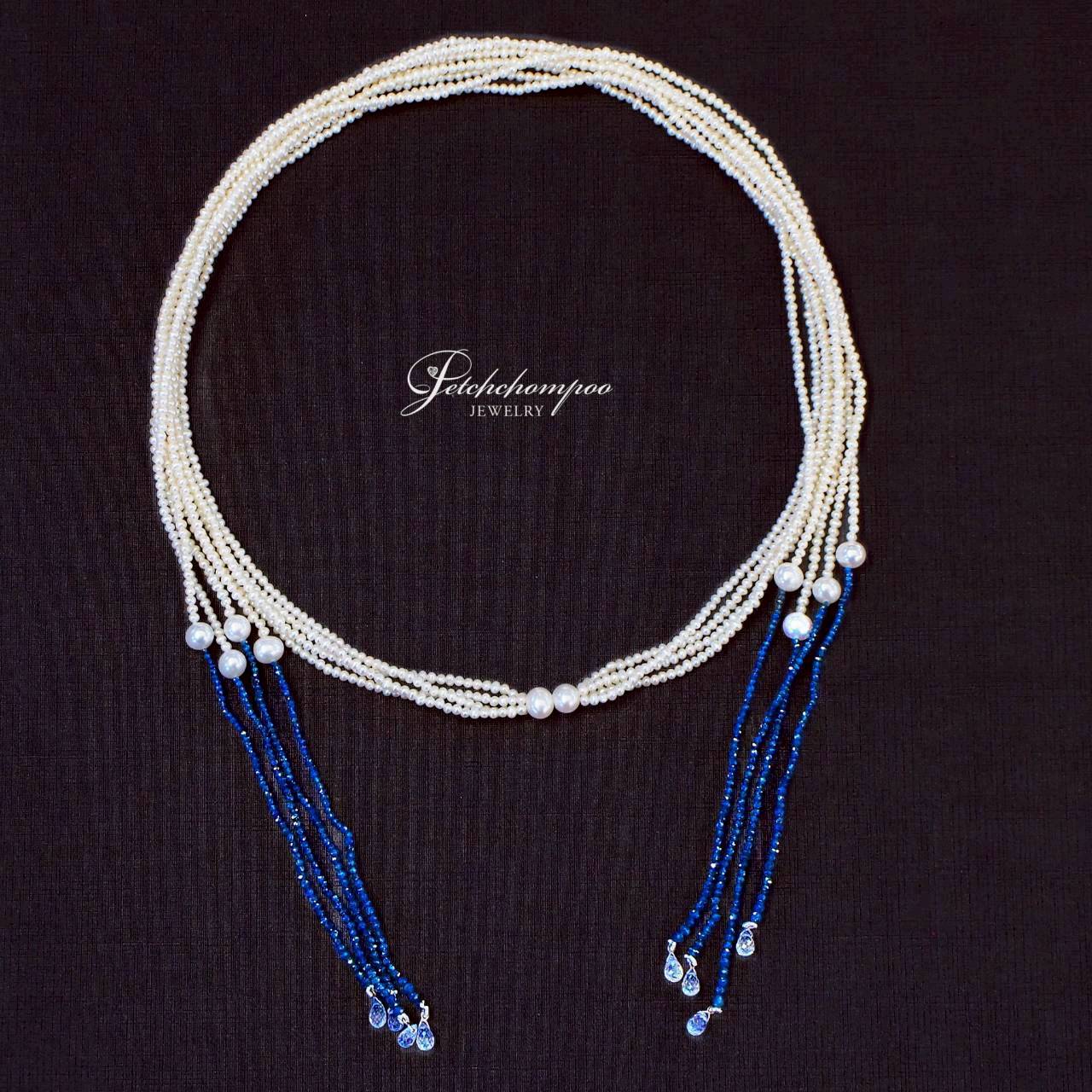 [30616] สร้อยไข่มุกจิ๋ว & บลูไดมอนห้อยไวแซฟไฟร์ Celeste Pearl Rhapsody  79,000 